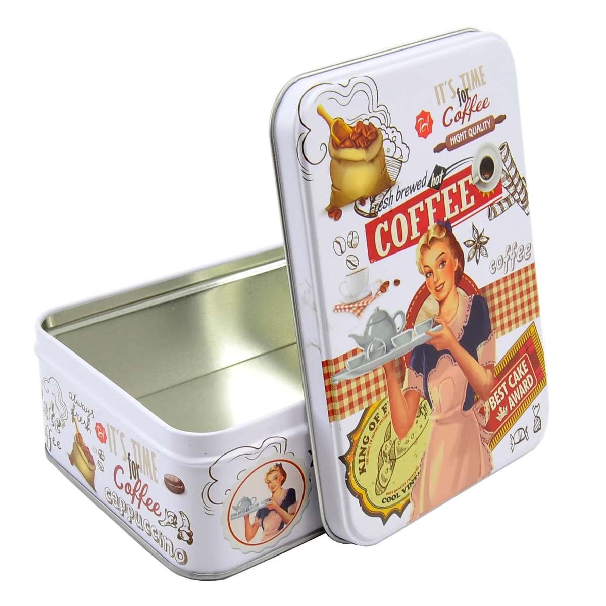 Scatola Metallo Vintage Coffe cm.12x8x4 | Vacchetti