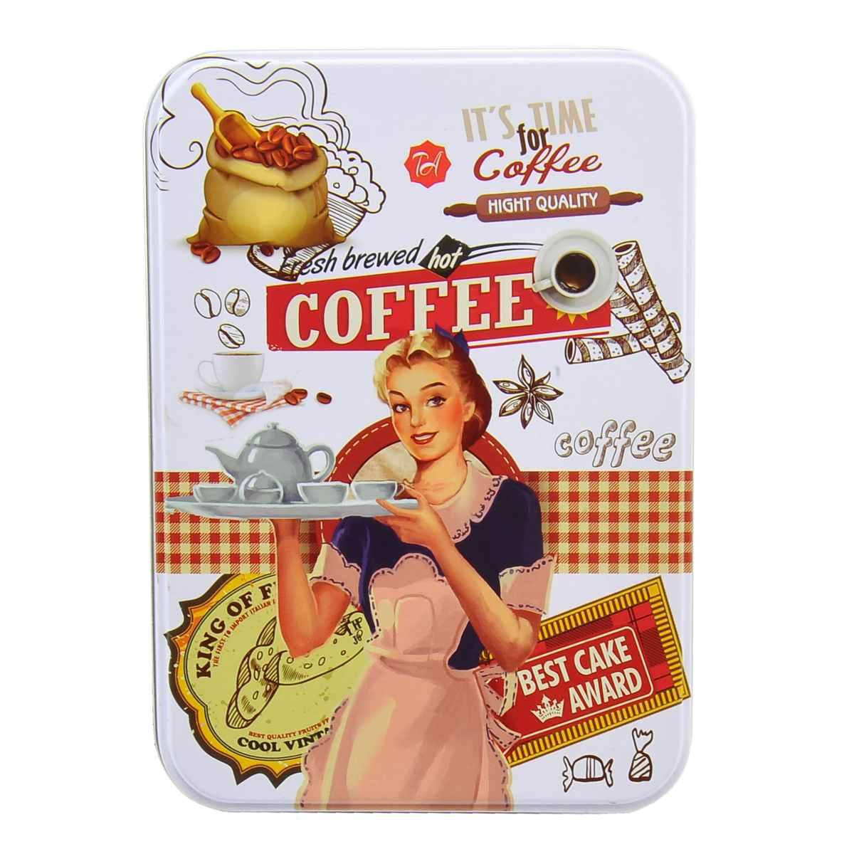 Scatola Metallo Vintage Coffe cm.14x10x5,5 | Vacchetti