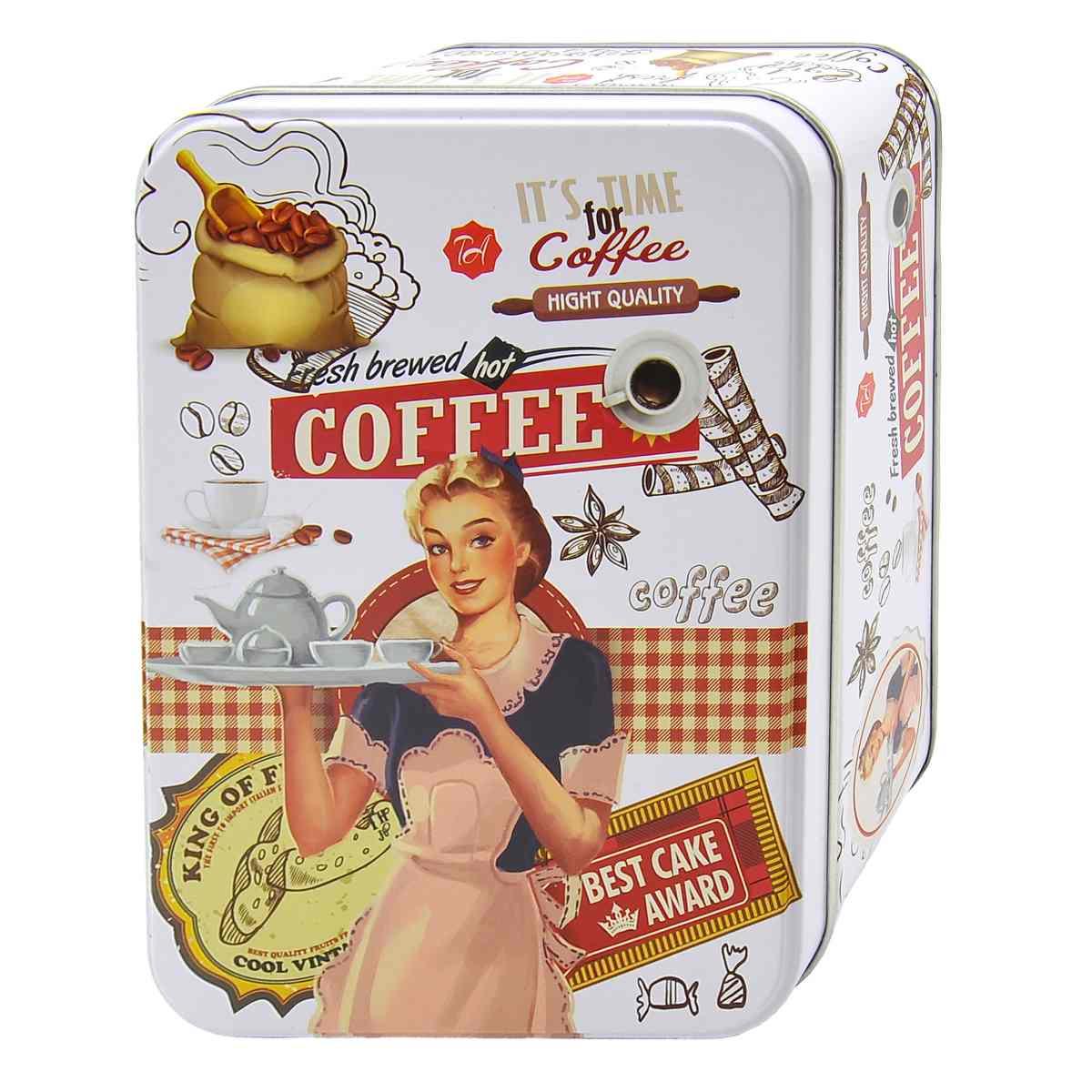 Scatola Metallo Vintage Coffe cm.14x10x5,5 | Vacchetti