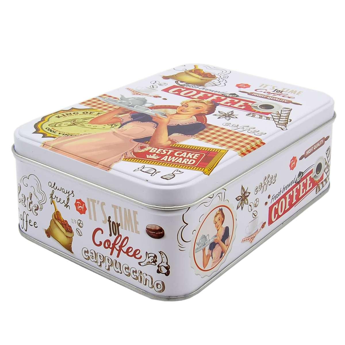 Scatola Metallo Vintage Coffe cm.14x10x5,5 | Vacchetti