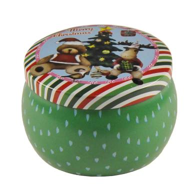Scatola Natale Metallo Tonda cm.Ø7x5