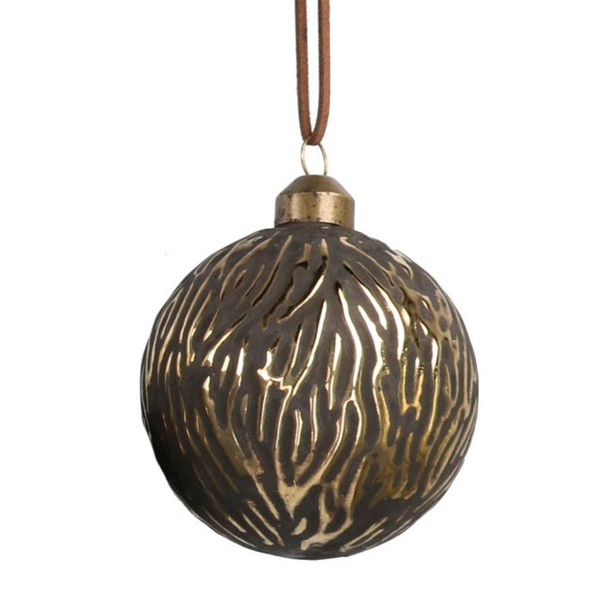 Pallina Natale Vetro cm.Ø10 Grigia Opaca e Oro |Vacchetti
