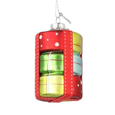 Pallina Natale Vetro cm.Ø5x8 Pacco Regalo |Vacchetti