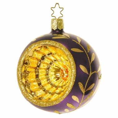 Pallina Natale Vetro Collezione cm.Ø8 Viola Oro |Inge's Glass