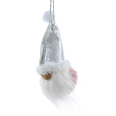 Decorazione Natalizia Babbo Natale Bianco con Barba cm.Ø6x15 |Vacchetti
