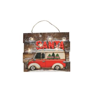 Targa Quadro Legno con Led Furgoncino cm.24x20 | Vacchetti