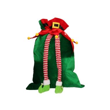 Sacco Natalizio Verde con Gambe Elfo cm.69