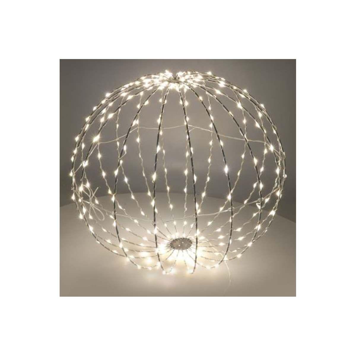 Pallina Natale Metallo cm.Ø42 Luci LED Bianco Caldo |Vacchetti