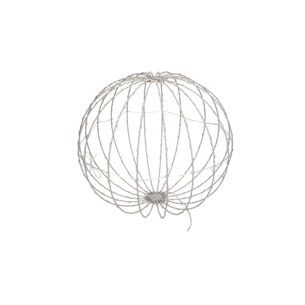 Pallina Natale Metallo cm.Ø42 Luci LED Bianco Caldo |Vacchetti