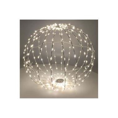 Pallina Natale Metallo cm.Ø42 Luci LED Bianco Caldo |Vacchetti