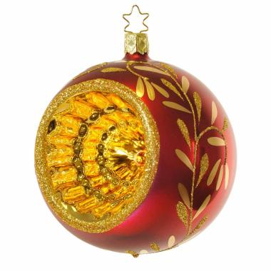 Pallina Natale Vetro Collezione cm.Ø10 Rossa Oro |Inge's Glass