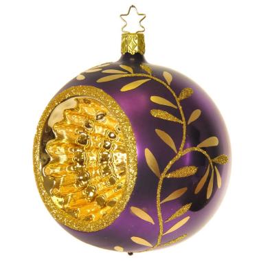 Pallina Natale Vetro Collezione cm.Ø10 Viola Oro |Inge's Glass
