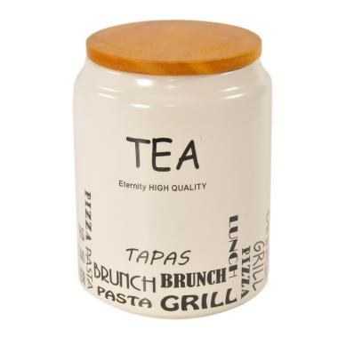 Barattolo Ceramica Tea Bianco cm.Ø10xh15 | Vacchetti