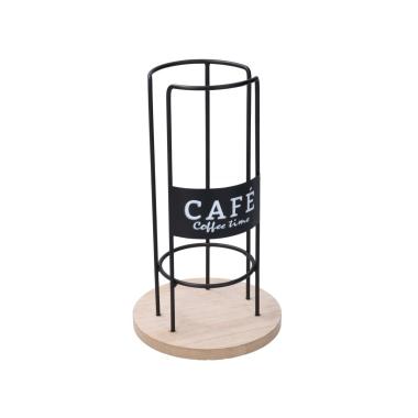Porta Cialde Legno Metallo Caffè cm.15x26 | Vacchetti