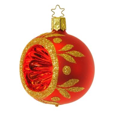 Pallina Natale Vetro Collezione cm.Ø6 Rossa e Oro |Inge's Glass