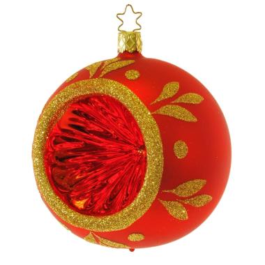 Pallina Natale Vetro Collezione cm.Ø10 Rossa Oro |Inge's Glass