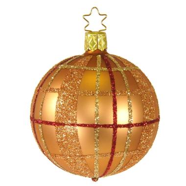 Pallina Natale Vetro Collezione cm.Ø6 Bronzo Righe Quadri |Inge's Glass