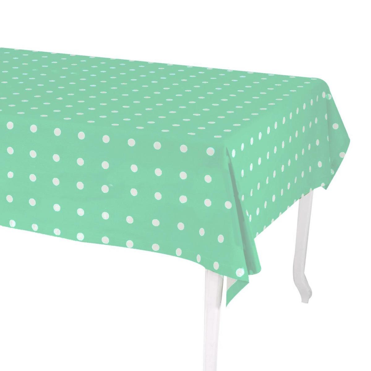 Tovaglia cm.140x240 Pop Pois Verde Acqua Rettangolare | Vacchetti