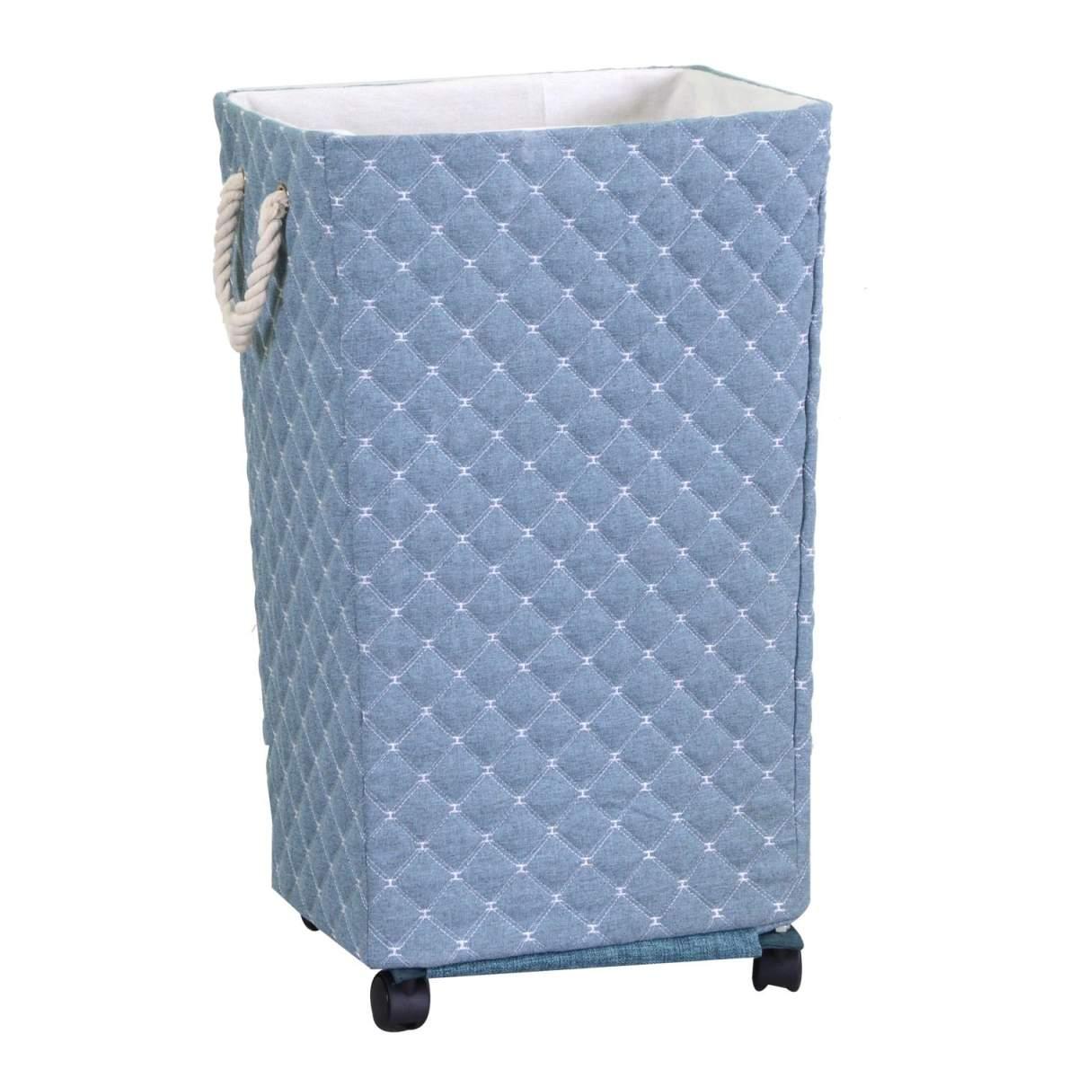 Cestone Azzurro Rettangolare con Rotelle cm.40x30h70 | Vacchetti