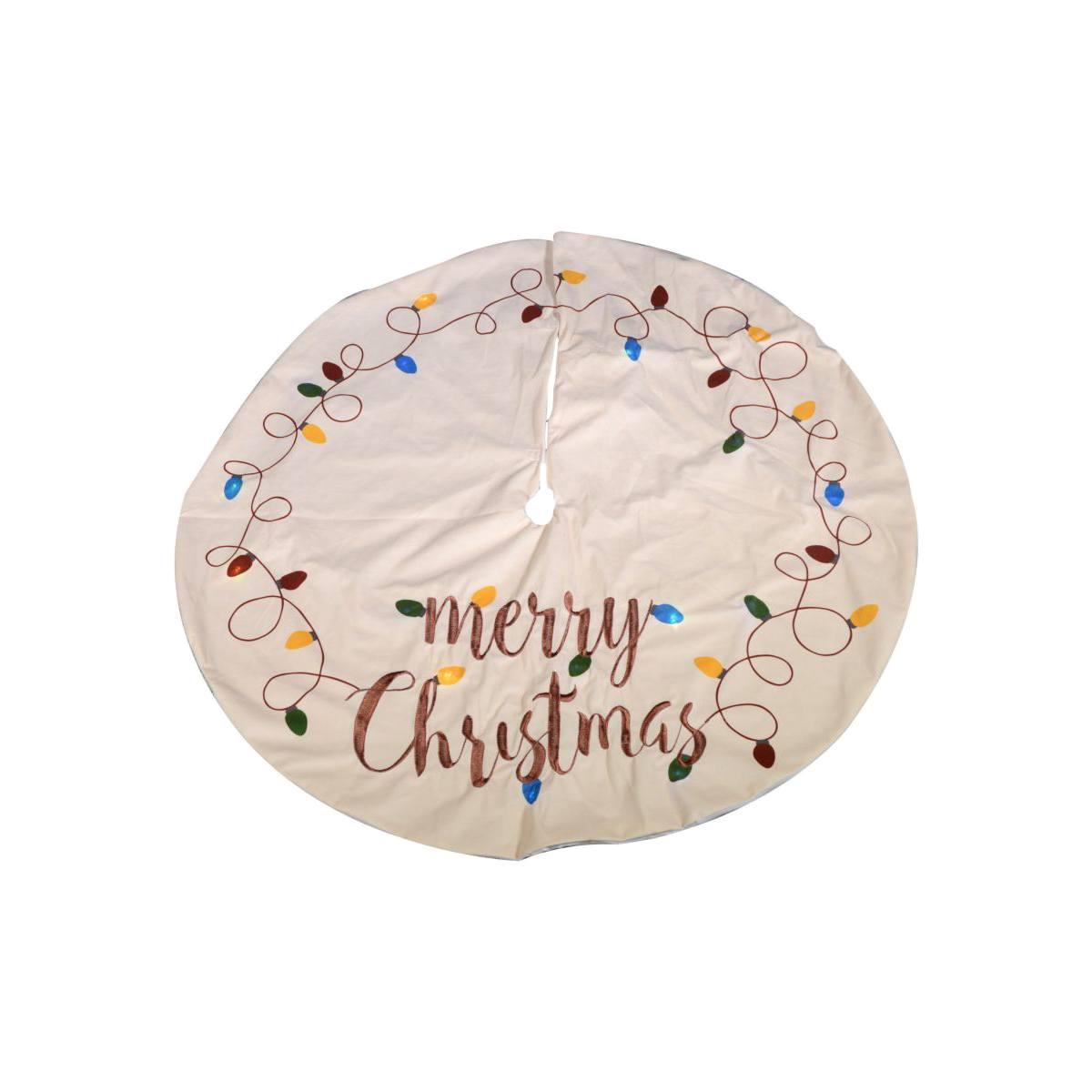 Copri Base Albero di Natale Beige con Luci cm.Ø89 |Vacchetti