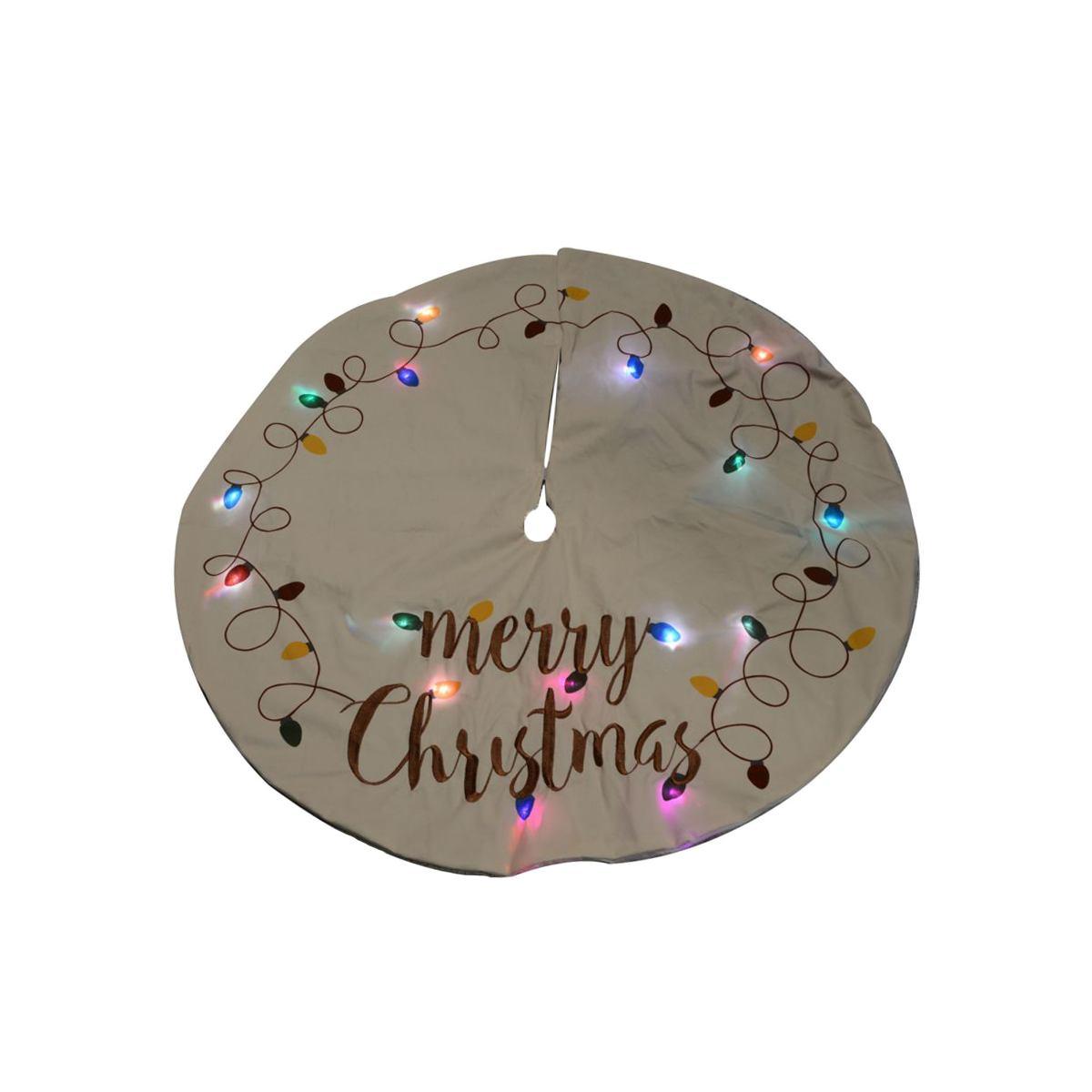 Copri Base Albero di Natale Beige con Luci cm.Ø89 |Vacchetti
