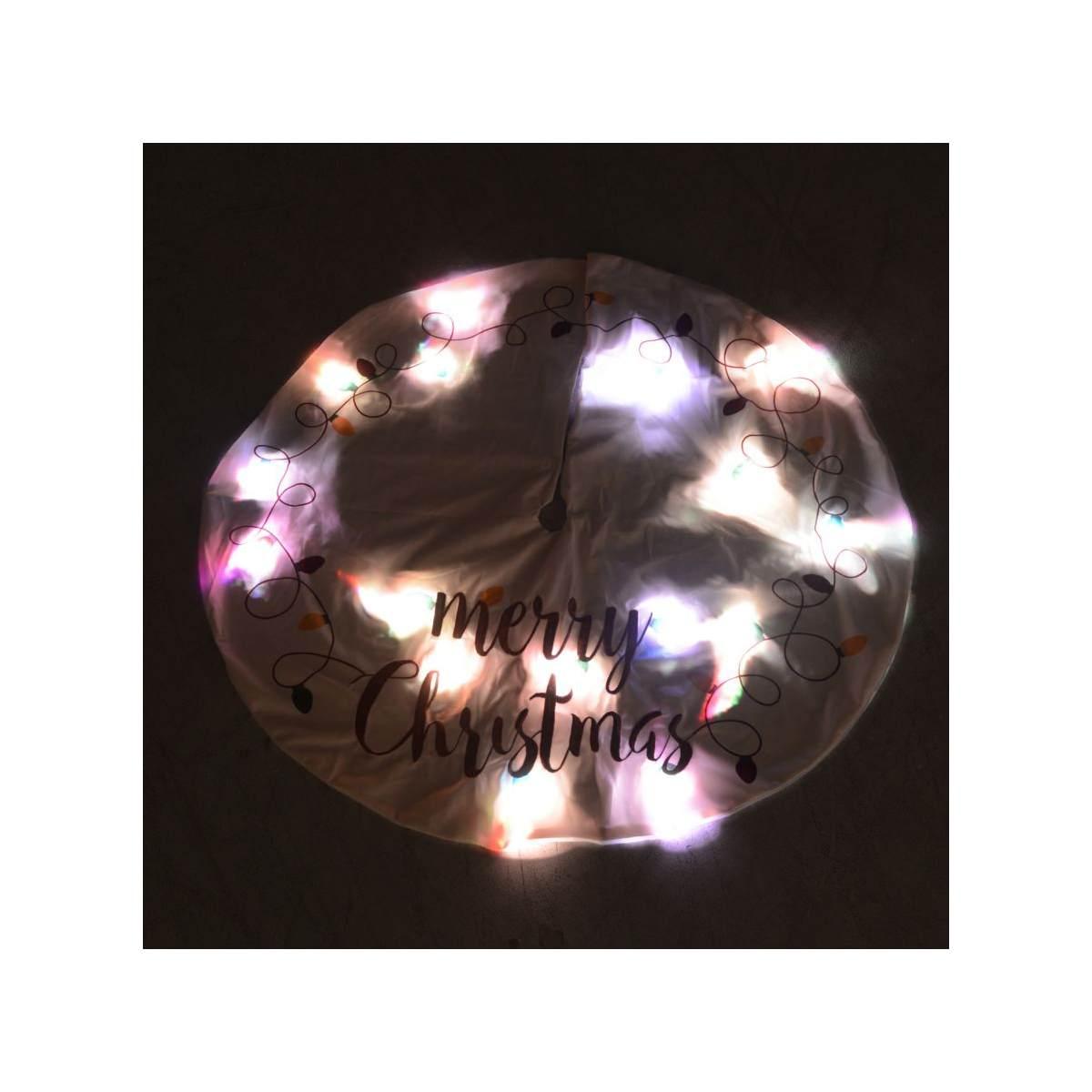 Copri Base Albero di Natale Beige con Luci cm.Ø89 |Vacchetti