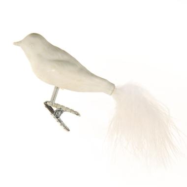 Pallina Natale Vetro Collezione cm.15 Uccello Bianco |Inge's Glass