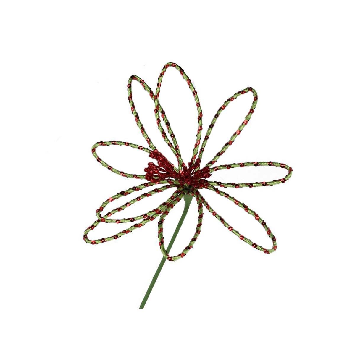 Fiore Natale Stella Alpina Rossa Verde cm.70 |Vacchetti