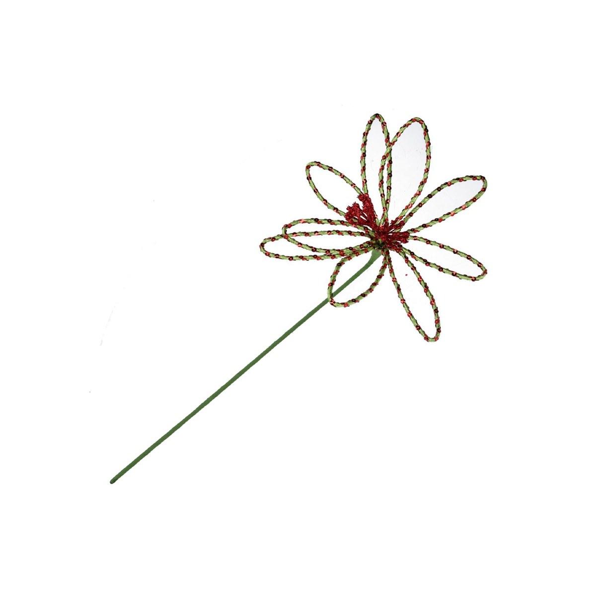 Fiore Natale Stella Alpina Rossa Verde cm.70 |Vacchetti
