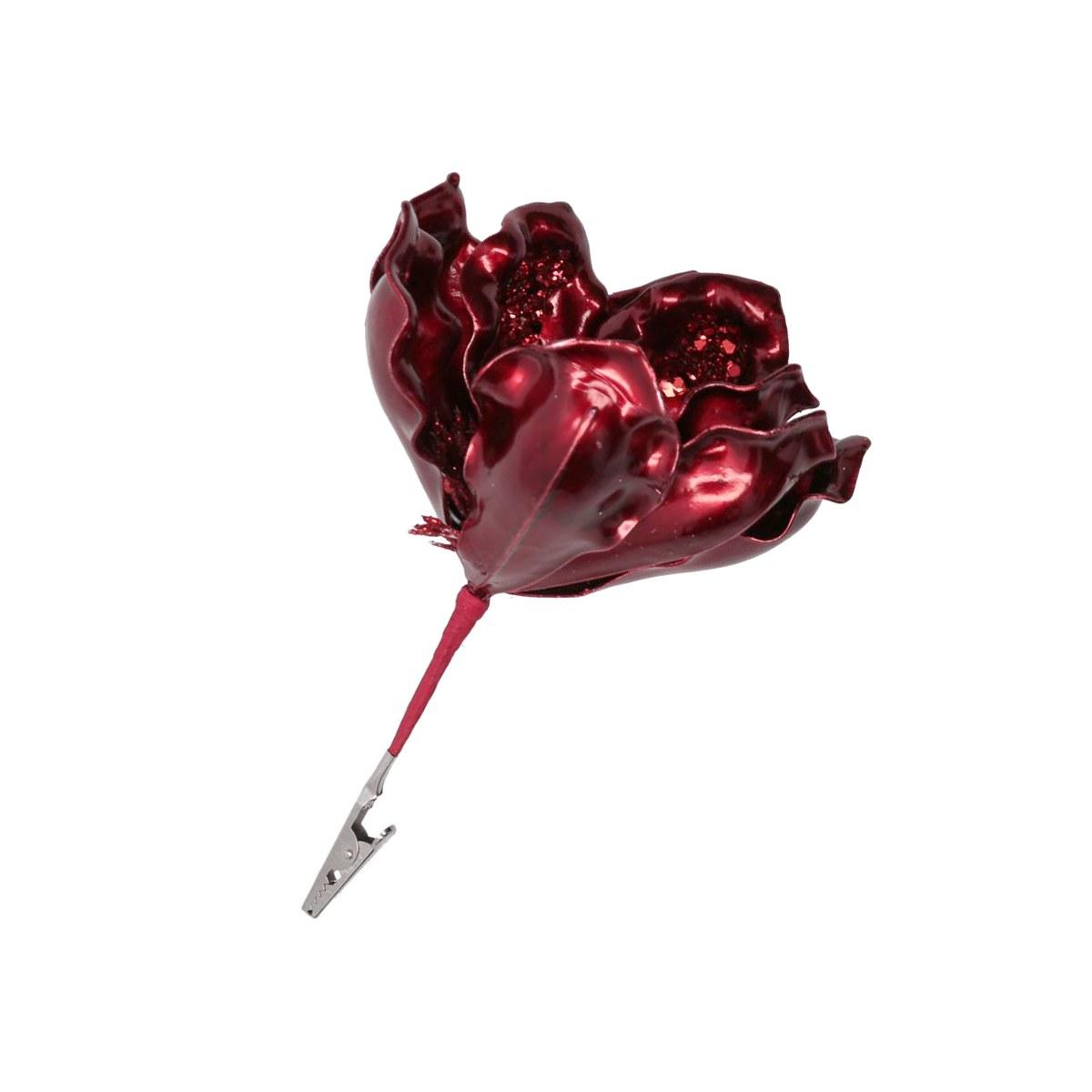 Fiore Natale PVC Rosso Lucido con Clip cm.15 |Vacchetti