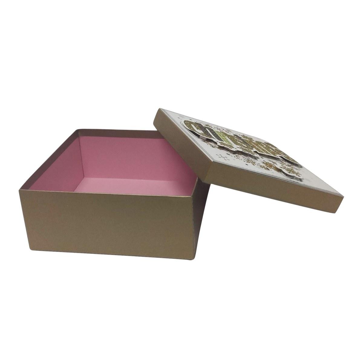 Scatola Natale Quadrata Oro cm.28x28x11 |Vacchetti