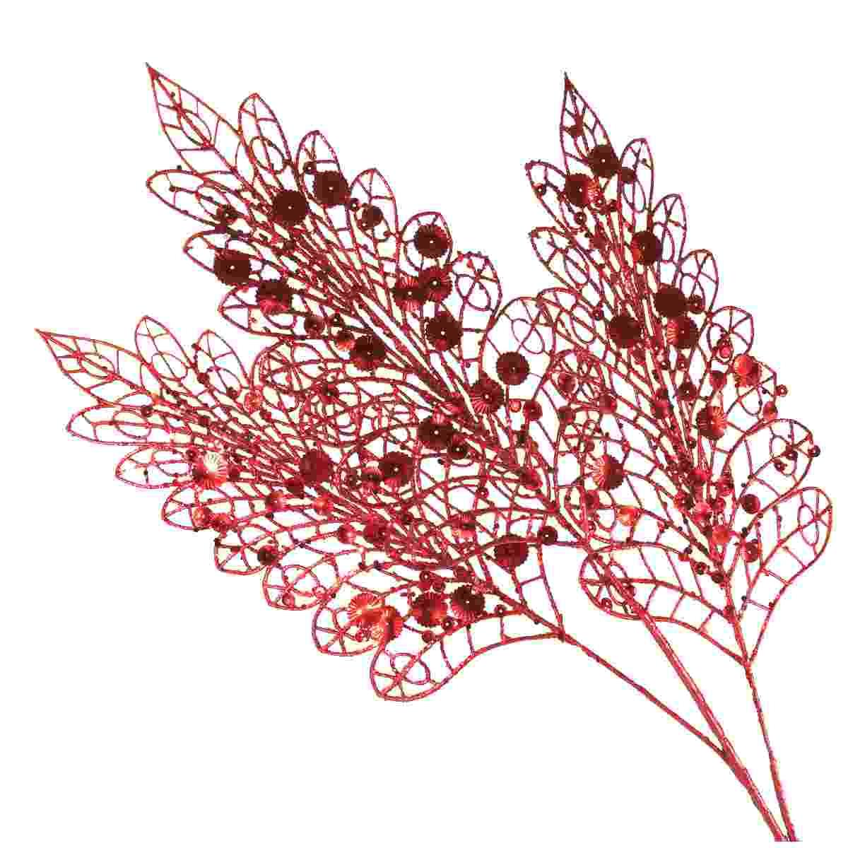 Fiore Ramo Rosso con Paillettes cm.78 |Vacchetti