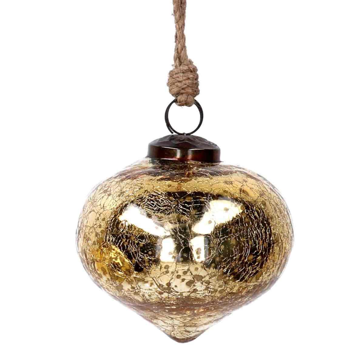 Pallina Natale Vetro cm.Ø10 Cipolla Oro Lucido |Vacchetti