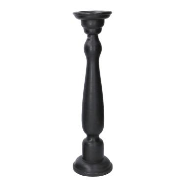 Portacandela Legno 1 Posto Nero cm.12xh49 |Vacchetti