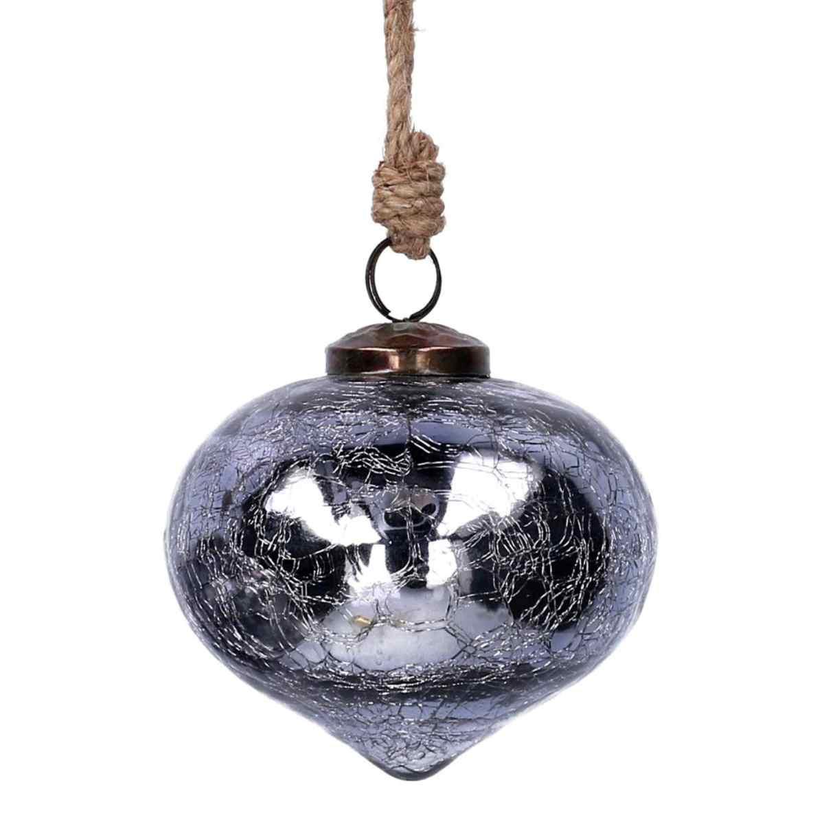 Pallina Natale Vetro cm.Ø8 Cipolla Argento Lucido |Vacchetti