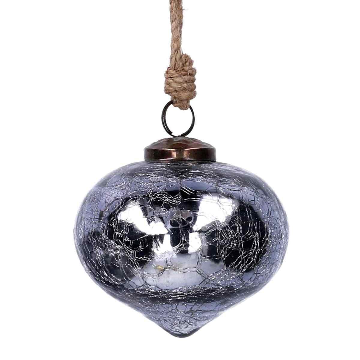 Pallina Natale Vetro cm.Ø10 Cipolla Argento Lucido |Vacchetti