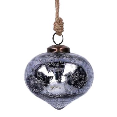 Pallina Natale Vetro cm.Ø10 Cipolla Argento Lucido |Vacchetti