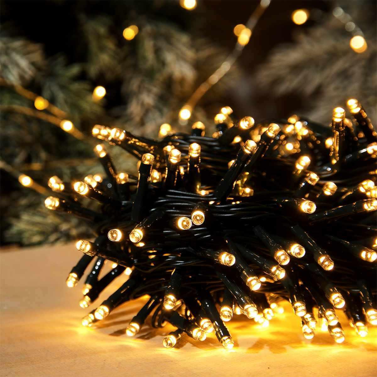 Luci Natale Esterno LED 300 Bianco Caldo con Giochi Prolungabile |Silani
