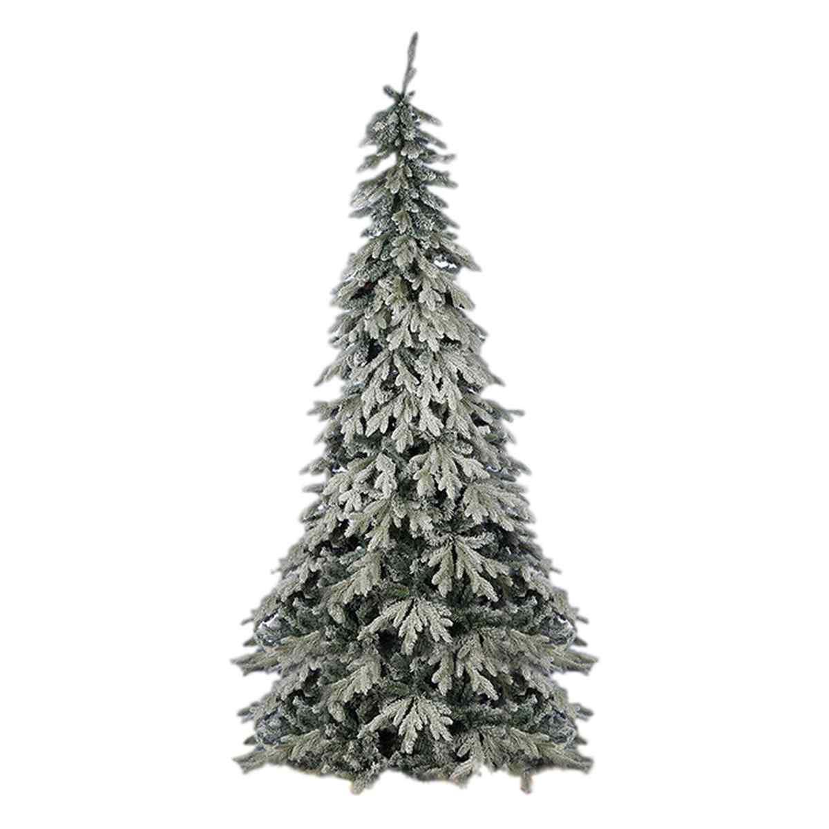 Albero Natale cm.210 Verde Innevato Argentato |Silani