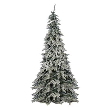 Albero Natale cm.210 Verde Innevato Argentato |Silani