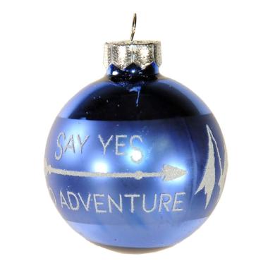Pallina Natale Vetro cm.Ø6 Blu Lucida con Scritte |Inge's Glass