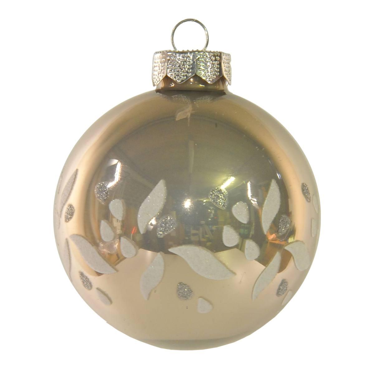 Pallina Natale Vetro cm.Ø8 Argento Lucido con Strass |Inge's Glass