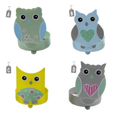Portacandela Latta Gufi cm.Ø4,5xh6 4 Colori |M2 Store