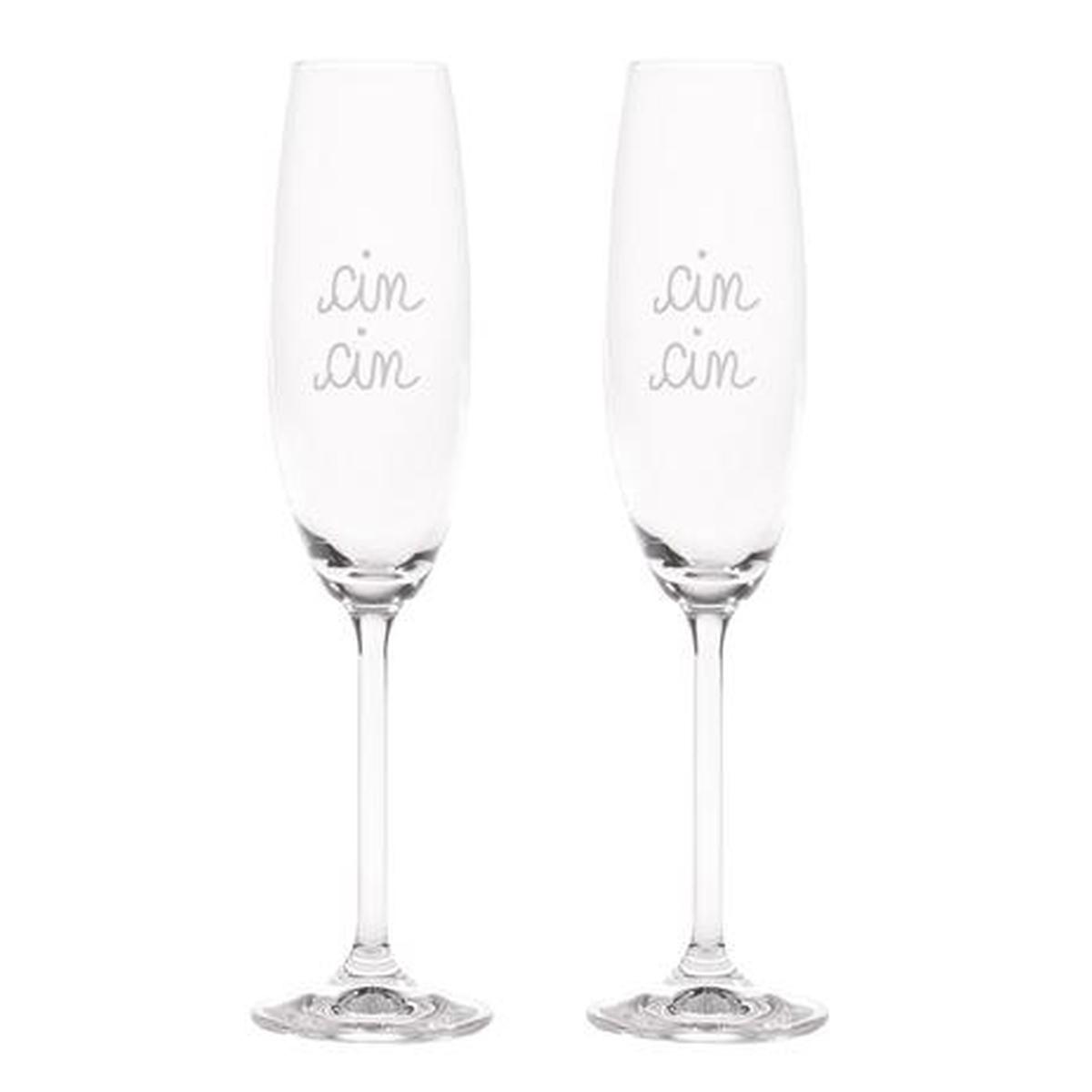 Bicchieri Vetro Set pz.2 Calice Flute Simple Day |Simple