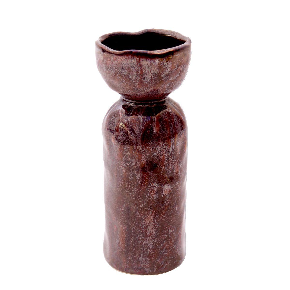 Vaso Ceramica Tulip Marrone cm.Ø6x6xh15,5 | Innova