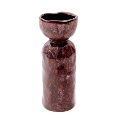 Vaso Ceramica Tulip Marrone cm.Ø6x6xh15,5 | Innova