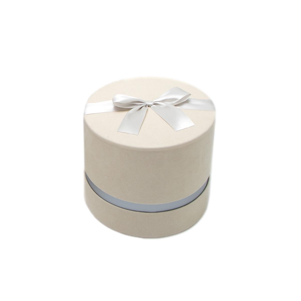Scatola Cartone Velluto Beige cm.Ø25xh19 | Silani