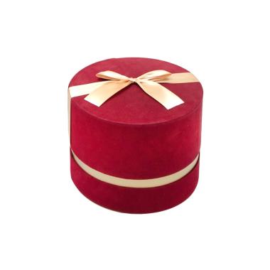 Scatola Cartone Velluto Bordeaux cm.Ø20xh17 | Silani