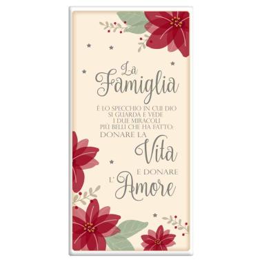 Targa Natalizia Legno Rettangolare Famiglia cm.18x36 |Angolo Idee