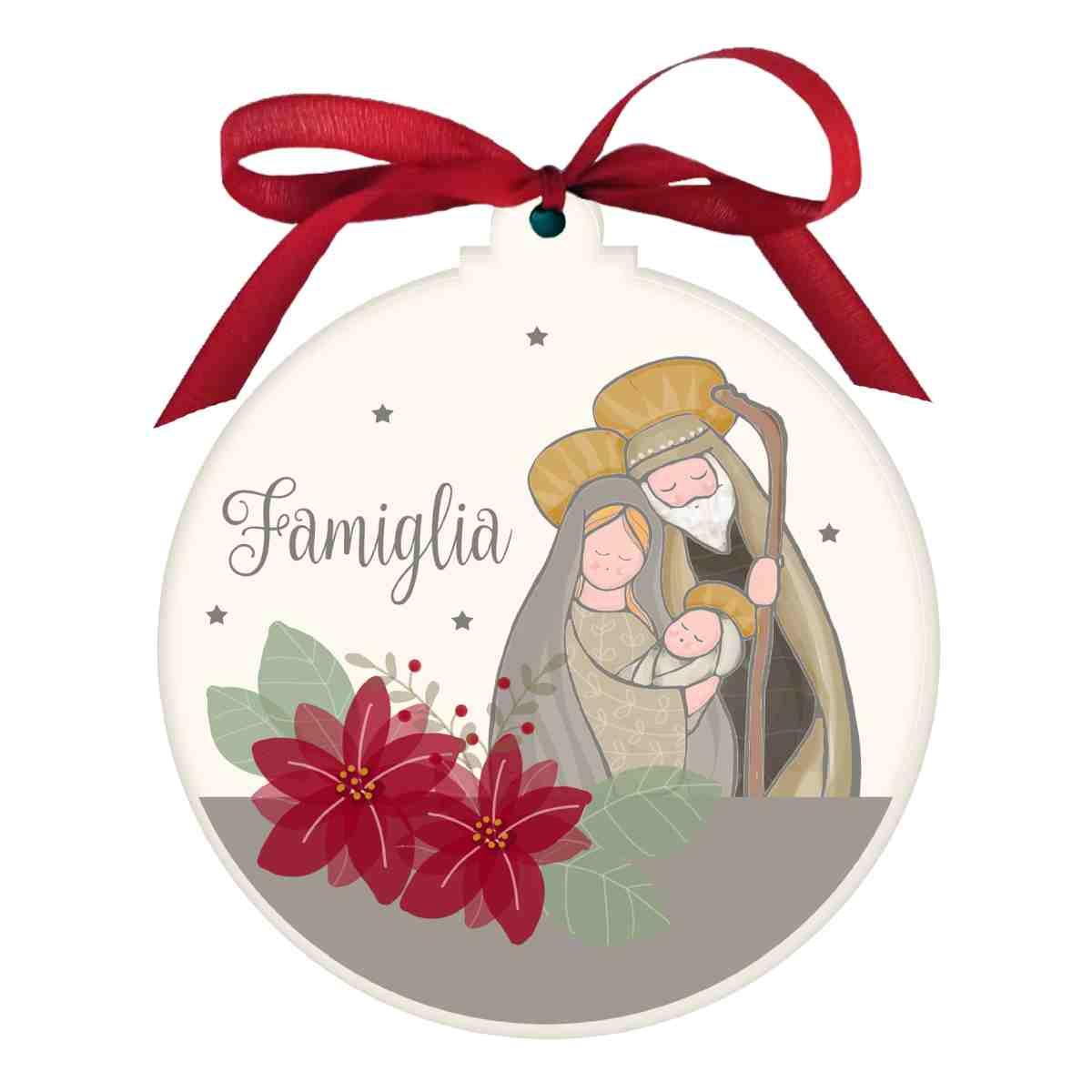 Pallina Natale Legno con Natività cm.Ø10,5x1,2 |Angolo Idee
